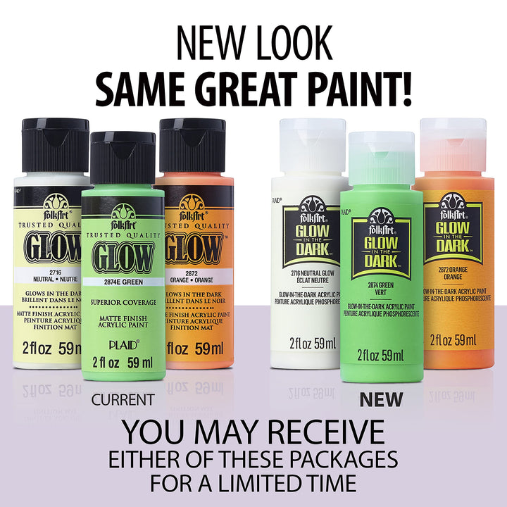 FolkArt Glow-in-the-Dark Acrylic Paint, 2oz., Blue 2 Fl Oz (Pack of 1)