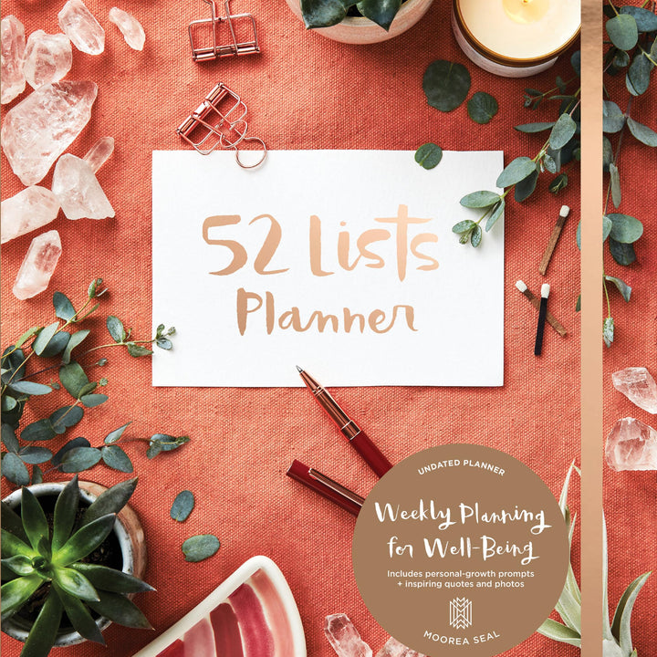 52 Lists Planner Undated 12-month Monthly/Weekly Spiralbound Planner with Pocket (Coral Crystal): Includes Prompts for Well-Being, Reflection, Personal Growth, and Daily Gratitude