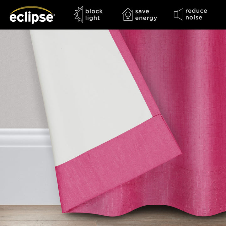 Eclipse Kendall Blackout Curtain, Thermal Insulated Grommet Window Panel, Noise Reducing Curtains for Bedroom, Living Room or Nursery, (1 Panel), 54 in Long x 42 in Wide, Raspberry 42"W x 54"L (Pack of 1)