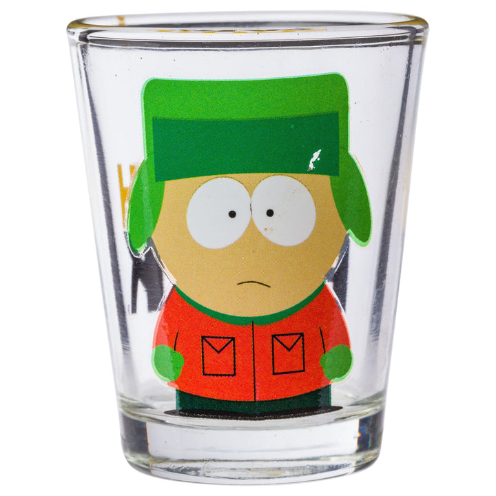Silver Buffalo South Park Main Characters Poses 4pc Mini Glass Set 4x1, 1.5 ounces