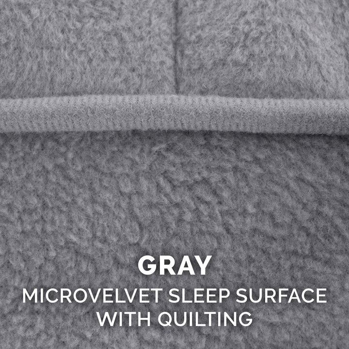 Furhaven Replacement Dog Bed Cover Microvelvet Contour Luxe Lounger, Machine Washable - Gray, Small