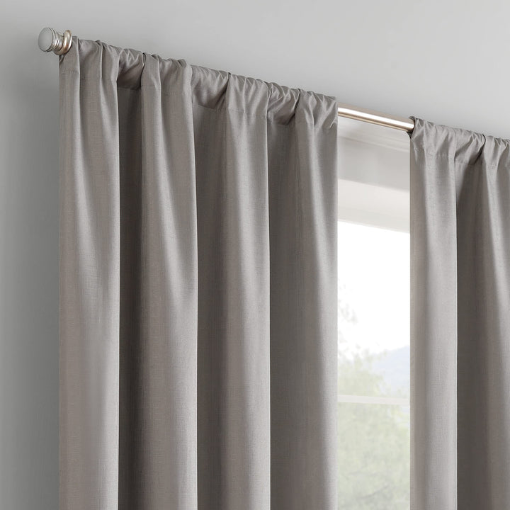 eclipse Kendall Modern Blackout Thermal Rod Pocket Window Curtain for Bedroom or Living Room (1 Panel), 42 X 63, Grey