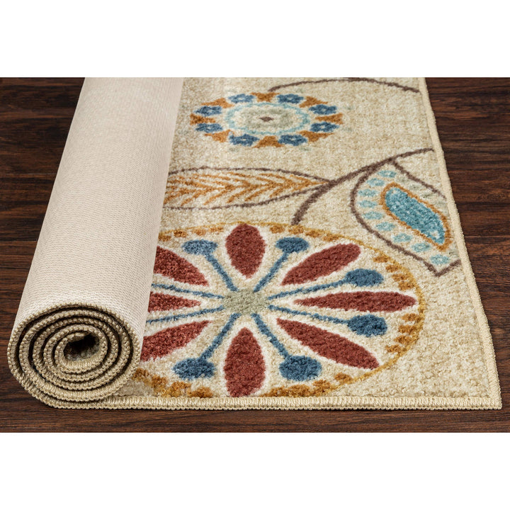 Maples Rugs Reggie Floral Kitchen Rugs Non Skid Washable Accent Area Carpet [Made in USA], Beige, 1'8 x 2'10 1'8" x 2'10"