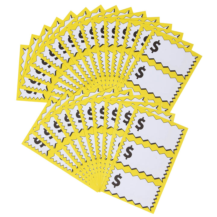 7071 Large Item Pricing Stickers, 75 Count, with Space to Write Pricing, 4" x 2.25", Yellow and White