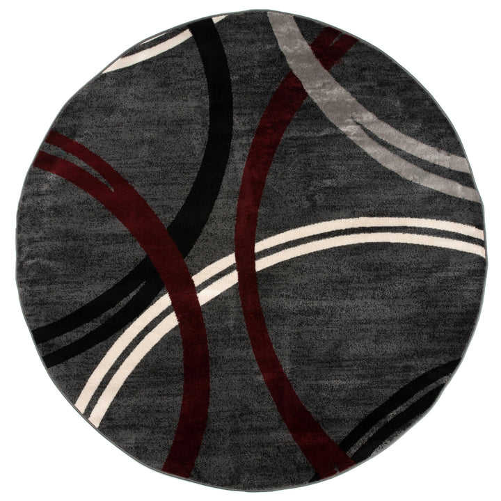 Rugshop Modern Wavy Circles Design Area Rug 2'7" x 4' Red 2'7" x 4'