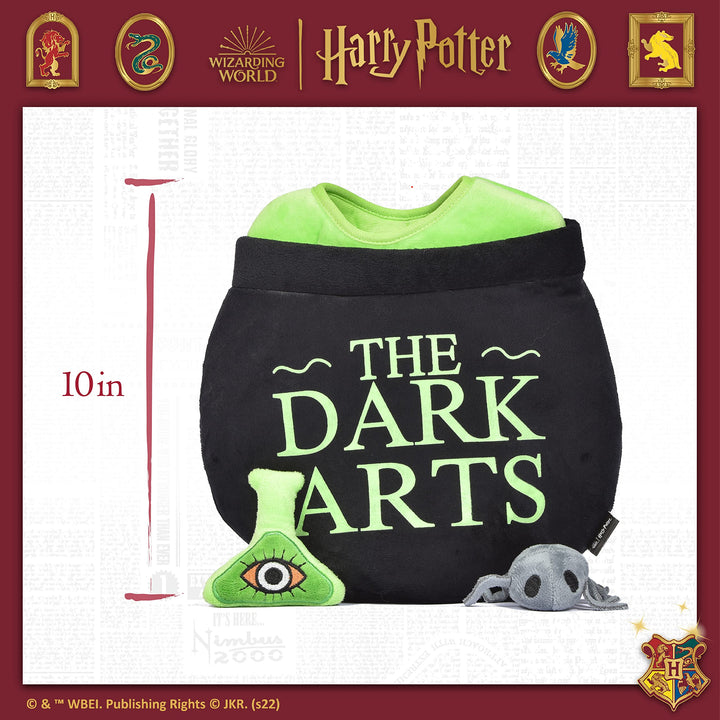 Harry Potter 10" Dark Arts Potion Burrow Toy Dog Toy Dark Arts Cauldron with Plush Removable Parts Dark Arts Cauldron, Potion, and Spider Toys for Dogs 10 inch