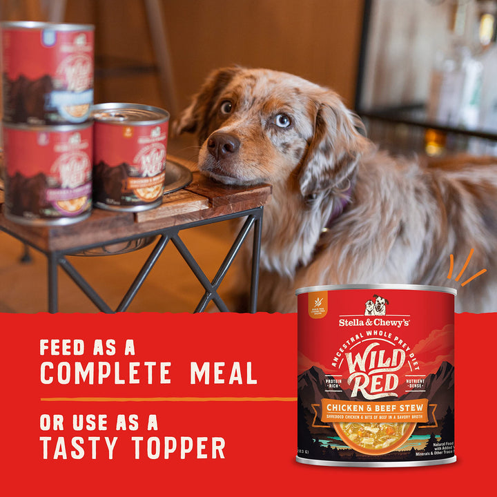 Stella & Chewy's Wild Red Wet Dog Food Variety Pack Stews High Protein Recipes, 10 Ounce (Pack of 3) Variety Pack (1 Can of Each Recipe) 10 Ounce (Pack of 3)