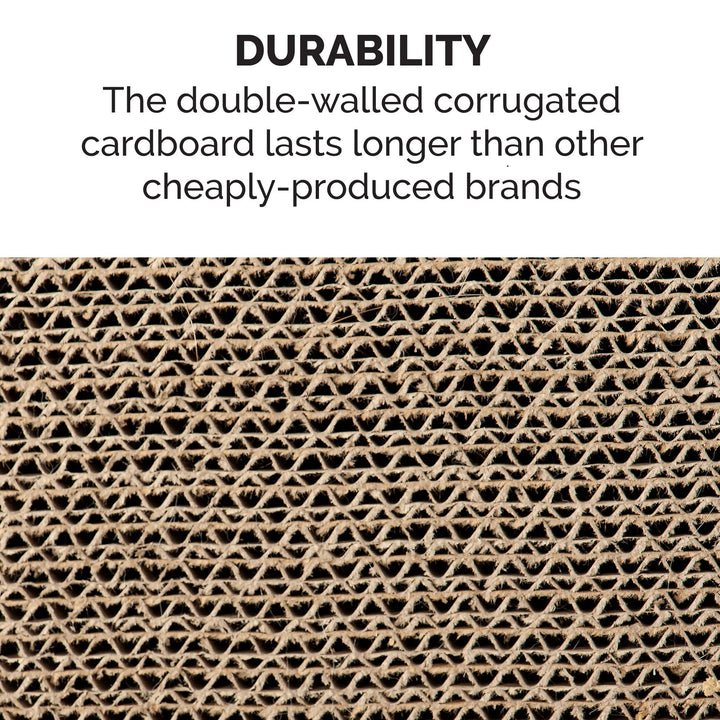 Furhaven Scratching Board w/ Catnip for Indoor Cats, Reversible - Holiday Corrugated Scratcher Pad - Hanukkah Print, One Size