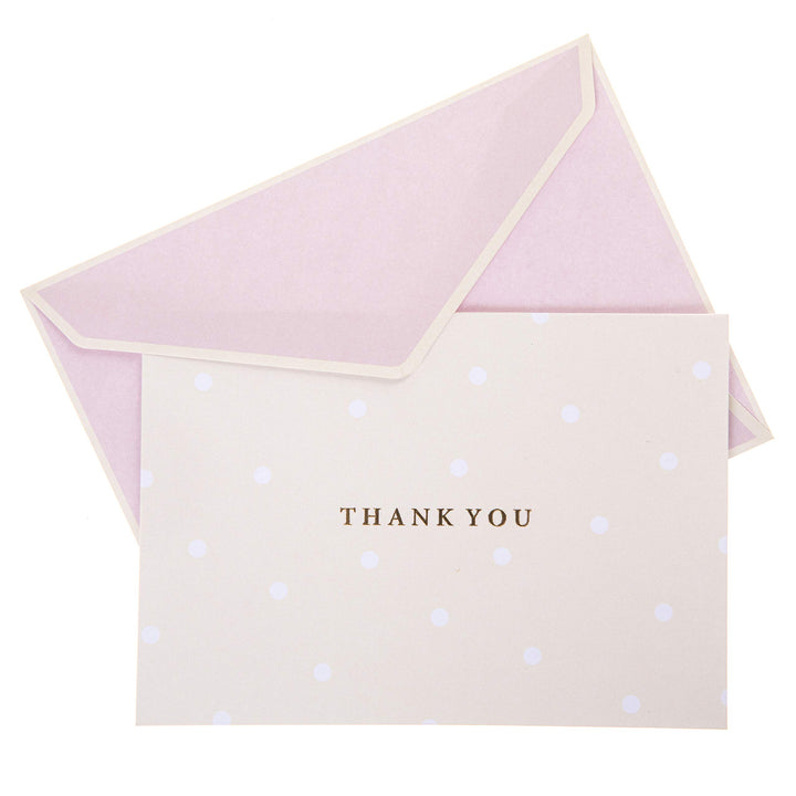 Graphique Box of Thank You Cards, Cream Polka Dot - Includes 16 Cards with Matching Envelopes and Storage Box, Cute Stationery Made of Durable Heavy Cardstock, Cards Measure 3.25" x 4.75"