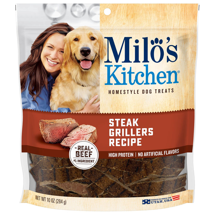 Milo's Kitchen Homestyle Dog Treats, Beef Sausage Slices, 10 Ounce, High Protein, No Artificial Flavors 10 Ounce (Pack of 1)