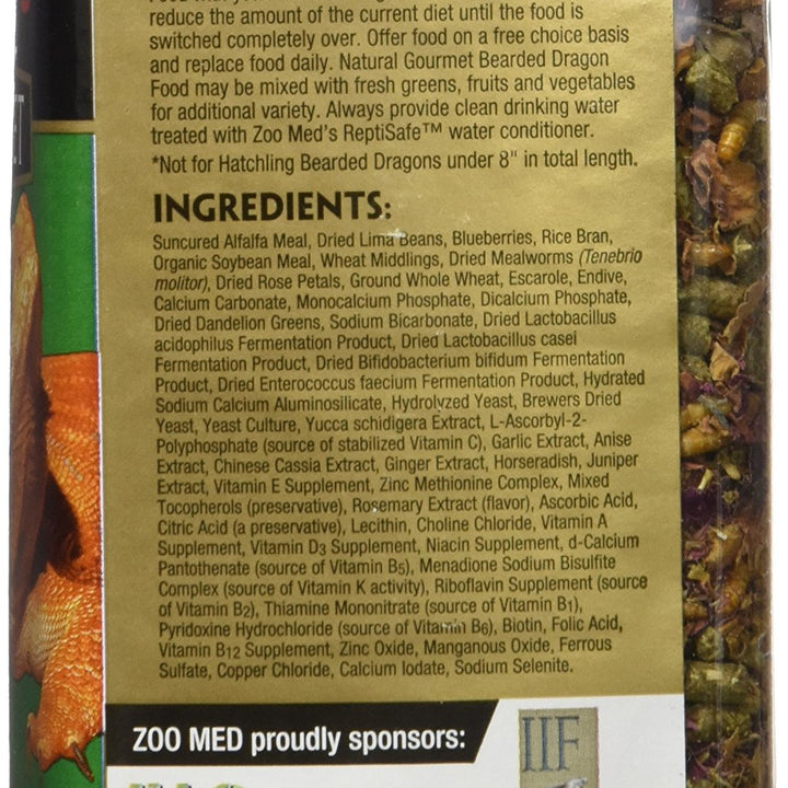 Zoo Med 5118 Gourmet Bearded Dragon Food, 15 oz