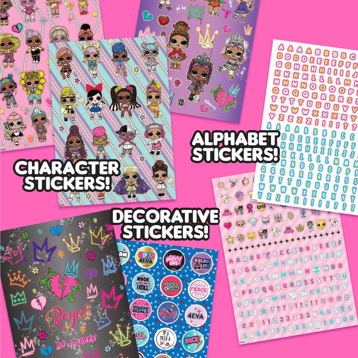 L.O.L. Surprise! 1500+ Little Sister & Tots Stickers, Queen Bee, Diva, Go-Go Gurl, Glitter Queen, Cosmic Queen, Shapes, Super B.B., Rocker, Cute Gifts for Girls Kids Teens Adults