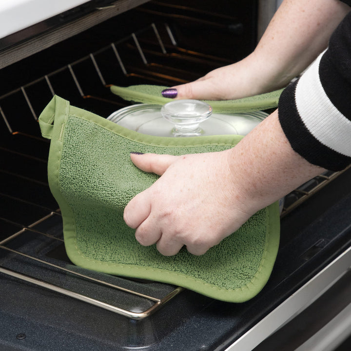 Ritz Terry Potholder & Hot Pad: Unparalleled Heat Resistant, Durable 100% Cotton  Ergonomically Designed for Optimal Grip  Easy-Care Machine Washable, Perfect for Your Kitchen  Cactus Green, 2-Pk