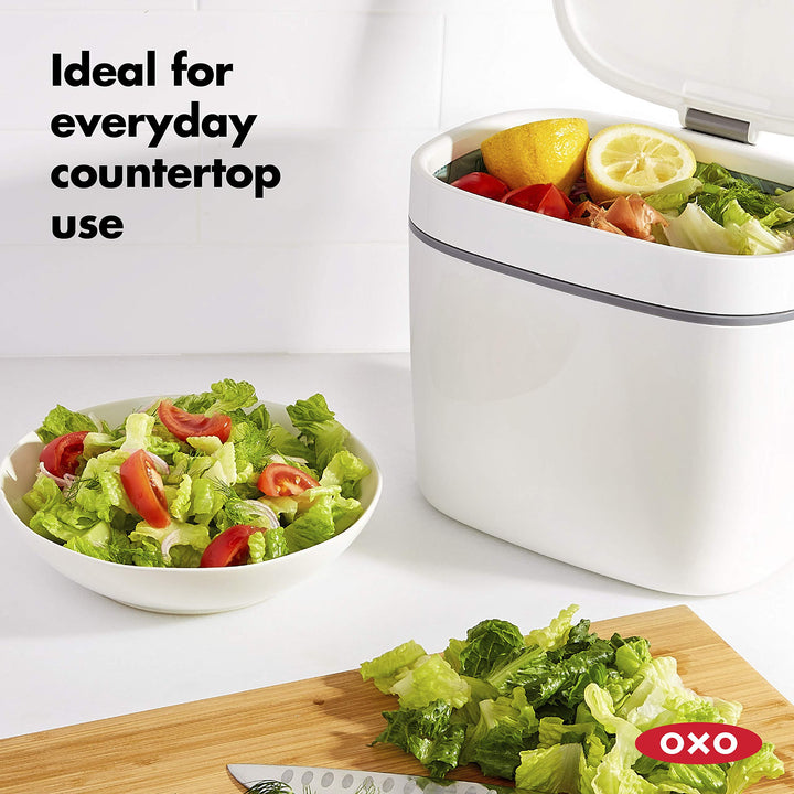 OXO Good Grips EASY-CLEAN COMPOST BIN - WHITE - 1.75 GAL/6.62 L 1.75 Gallon