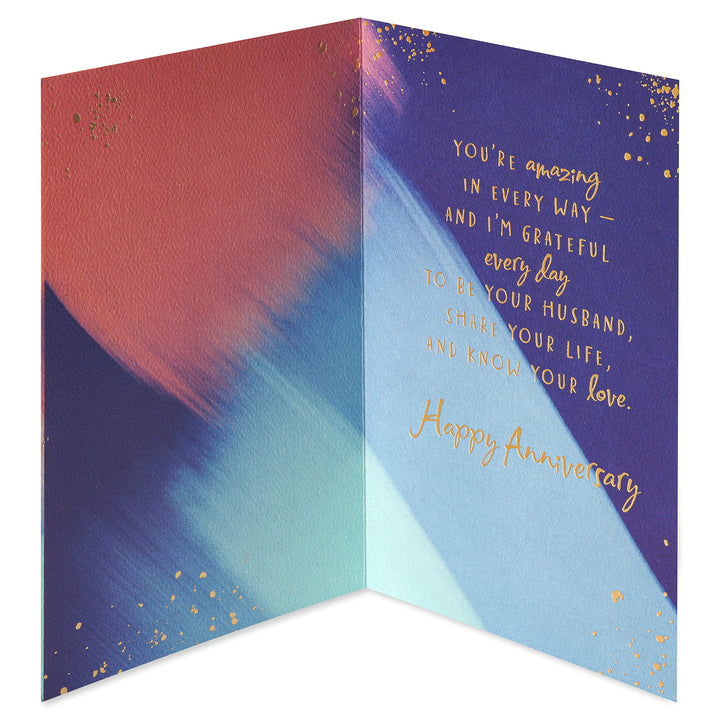 American Greetings Anniversary Card for Husband from Husband (Know Your Love) Bold Color Strokes