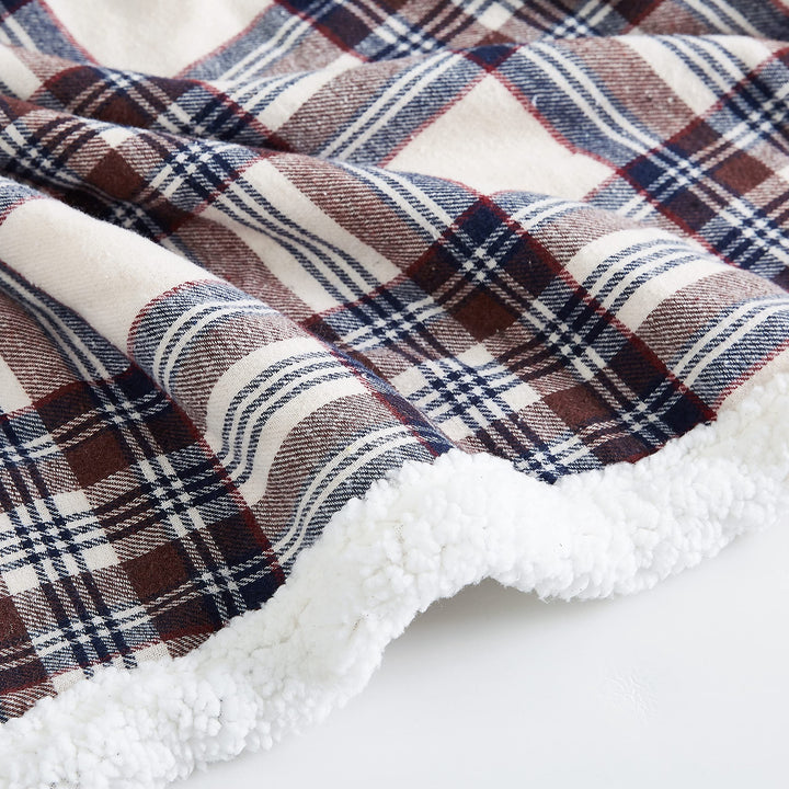 Eddie Bauer - Throw Blanket, Super Soft Reversible Sherpa Fleece Bedding, Ideal Christmas & White Elephant Gifts, Cozy Plaid Throw Blankets for Couch (Edgewood Red, Throw) Edgewood Red Sherpa Throw