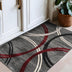 Rugshop Modern Wavy Circles Design Area Rug 2'7" x 4' Red 2'7" x 4'