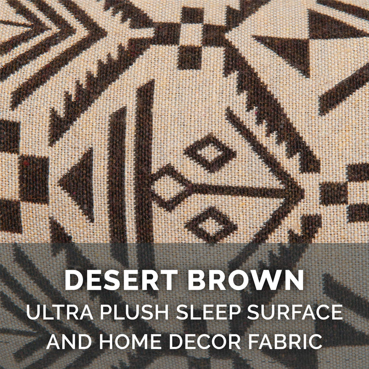 Furhaven Replacement Dog Bed Cover Plush & Southwest Kilim Décor Sofa-Style, Machine Washable - Desert Brown, Large Cover Only 36.0"L x 27.0"W x 0.3"Th (Plush & Southwest Kilim Decor) Desert Brown