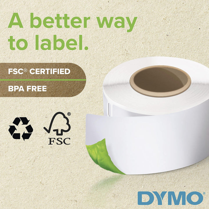 DYMO Authentic LW Extra-Small Multi-Purpose Labels for LabelWriter Label Printers, White, 1/2'' x 1'', 1 roll of 1,000 (30333) Extra Samll Extra Small Multipurpose Labels