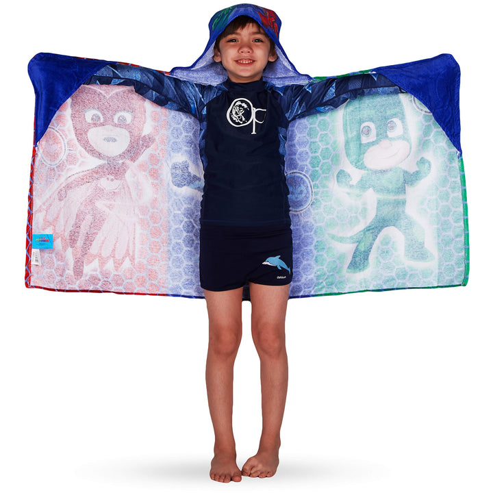 PJ Masks Bath/Pool/Beach Soft Cotton Terry Hooded Towel Wrap, 24" x 50", By Franco Kids Pj Masks 24 in x 50 in