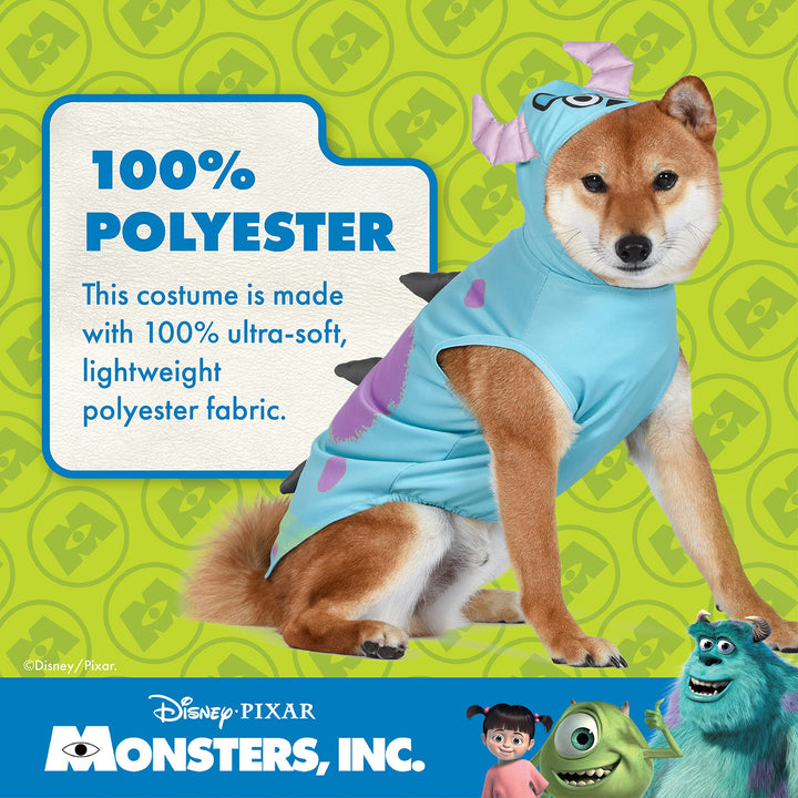 Sulley Costume, Blue, Medium - Officially Licensed Dog Halloween Costume, 100% Polyester, Comfortable, Lightweight - Monsters Inc. Theme, Machine Washable Sulley