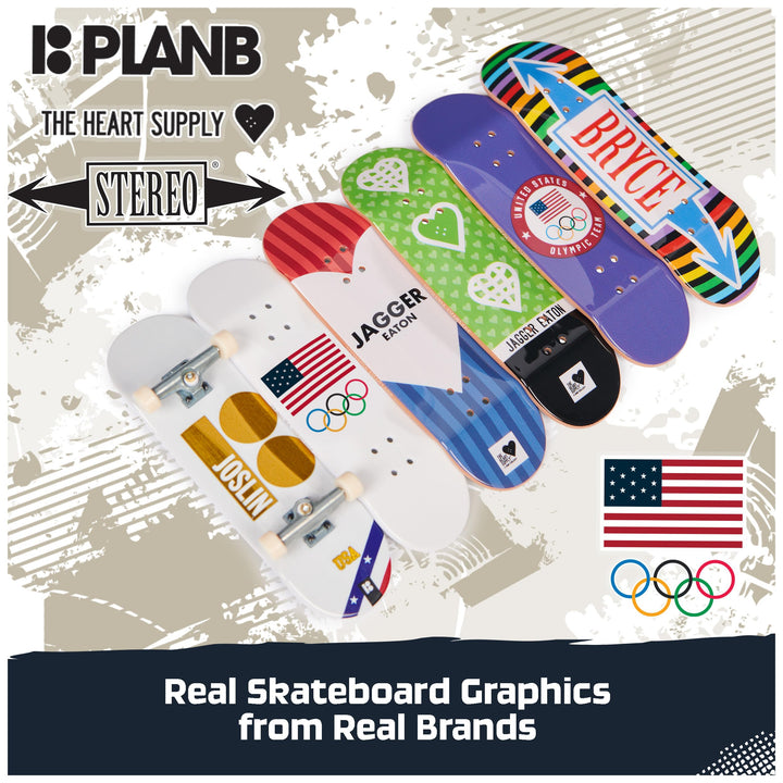 TECH DECK, Team USA Sk8 6-Pack, Collectible and Customizable Mini Skateboards, Kids Toys for Ages 6 and up,  Exclusive