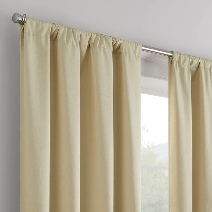 Eclipse Kendall Modern Blackout Thermal Rod Pocket Window Curtain for Bedroom or Living Room (1 Panel), 42 X 84, Café