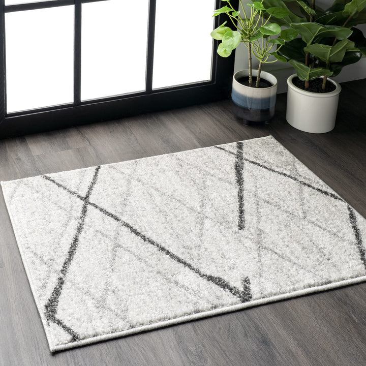 nuLOOM Thigpen Contemporary Area Rug - 2x3 Accent Rug Modern/Contemporary Grey/Off-White Rugs for Living Room Bedroom Dining Room Entryway Kitchen 2' x 3'