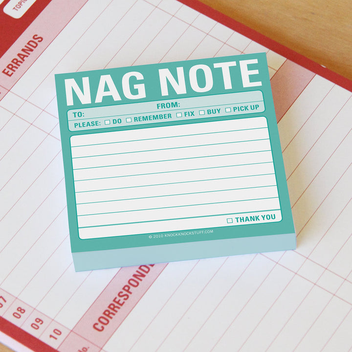 1-Count Knock Knock Nag Note Sticky Notes, to Do List Notepad, 3 x 3-inches, 100 Sheets Each