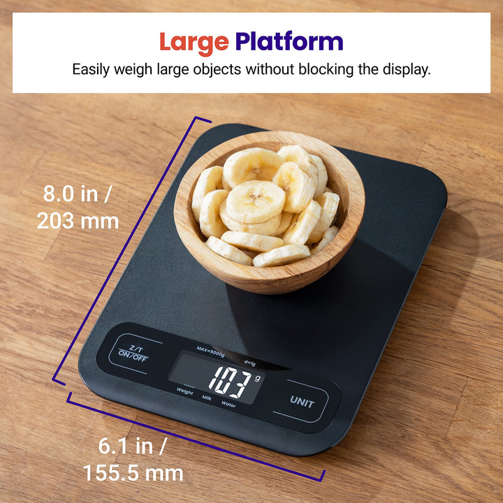 Etekcity Food Kitchen Scale, Digital Mechanical Weighing Scale,Grams and Ounces for Weight Loss, Baking, Cooking, Keto and Meal Prep, Large, Matte Black