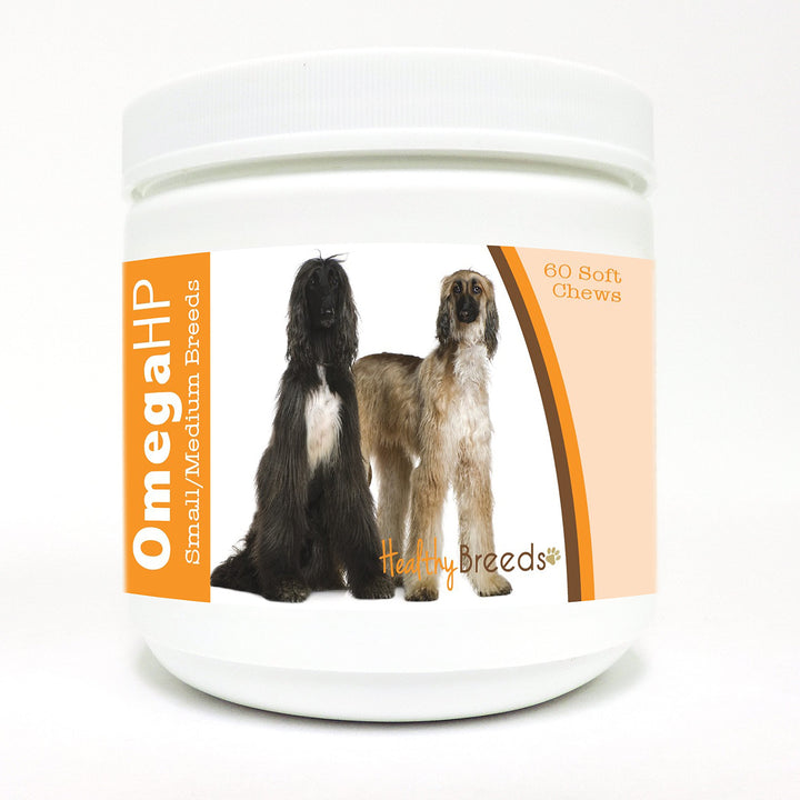 Healthy Breeds Afghan Hound Omega HP Fatty Acid Skin and Coat Support Soft Chews 60 Count 60 Ct - Small/Medium Breeds