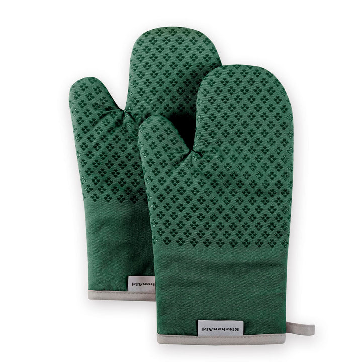 KitchenAid Asteroid Oven Mitt Set, 7"x12.5", Dark Green, 2 Piece