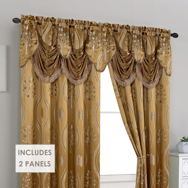 Elegant Comfort Luxurious Beautiful Curtain Panel Set with Attached Valance and Backing 54" X 84 inch (Set of 2), Navy Blue 54"W x 84"L (Pack of 2)