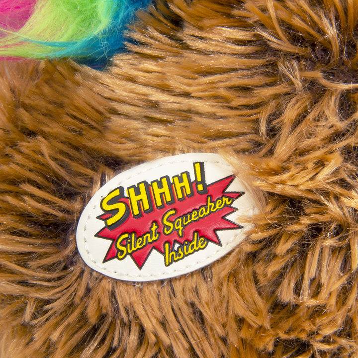 goDog Crazy Hairs Hedgehog Silent Squeak Plush Dog Toy, Chew Guard Technology - Brown, Small Crazy Hairs Hedgehog (Brown)