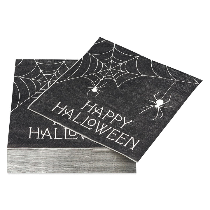 American Greetings 50-Count 5 in. x 5 in. Beverage Napkins, Spiderweb Halloween Party Supplies Hlwn Basics Bnap 50ct Hc