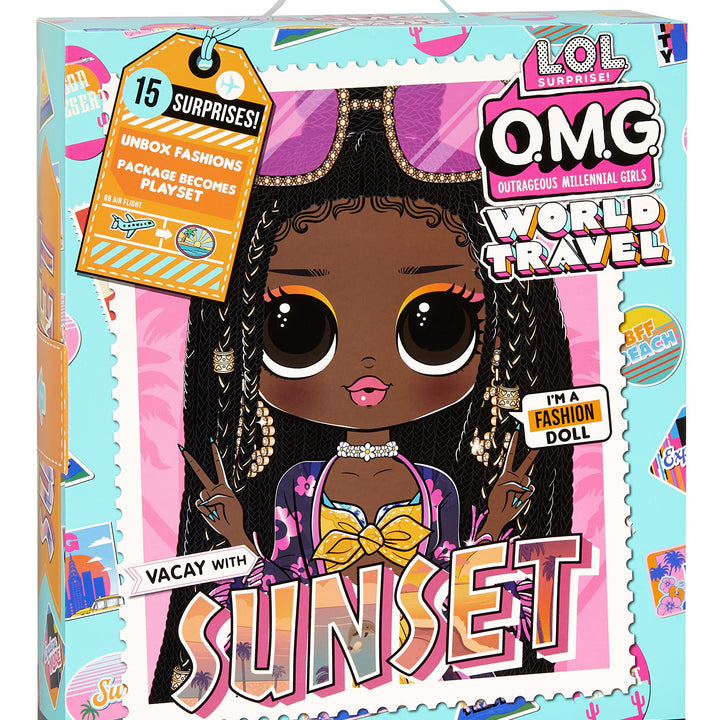 L.O.L. Surprise! World Travel Sunset Fashion Doll with 15 Surprises Including Outfit, Travel Accessories and Reusable Playset – Great Gift for Girls Ages 4+