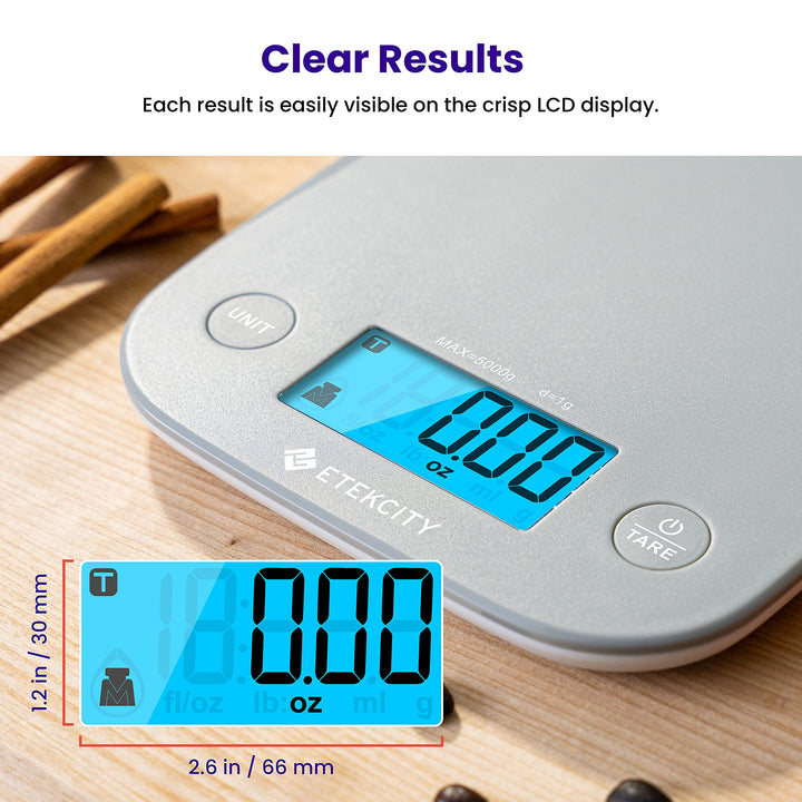 Etekcity Food Kitchen Scale, Digital Weight Grams and Oz for Cooking, Baking, Meal Prep, and Diet, Medium, Gray