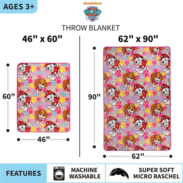 Franco Kids Bedding Super Soft Plush Throw Blanket, 46 in x 60 in, Paw Patrol Girls