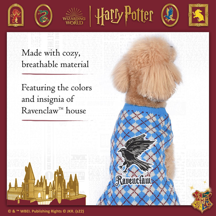 Harry Potter: Ravenclaw Pet Sweater - Large | Large Harry Potter Costumes for Dogs| Harry Potter Dog Apparel & Accessories for Hogwarts Houses, Ravenclaw