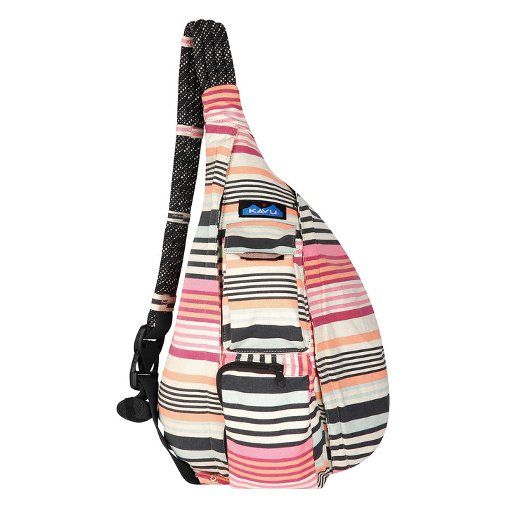 KAVU Original Rope Bag Sling Pack with Adjustable Rope Shoulder Strap Beach Doodle