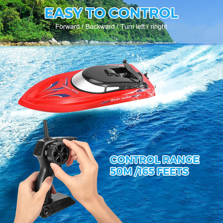 3PACK RC Boat, Remote Control Boats for Kids and Adults,10km/H 2.4G High Speed Remote Control Boat, Fast RC Boats for Pools and Lakes with 6 Rechargeable Battery