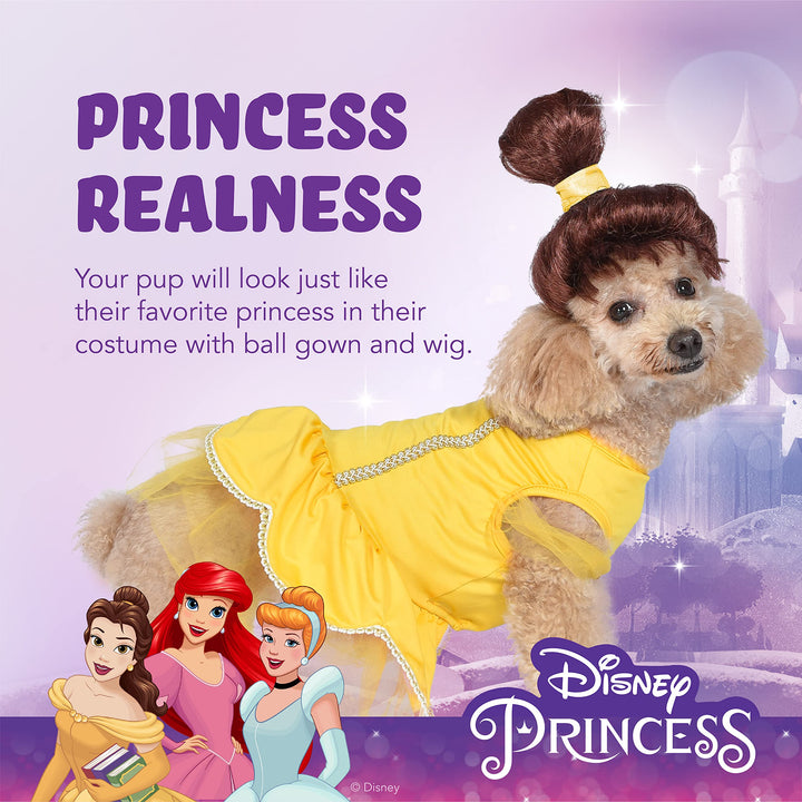 Halloween Disney Princess Belle Costume - Extra Extra Large | Disney Princess Halloween Costumes for Dogs, Officially Licensed Disney Dog Halloween Costume, Yellow (FF22919) XX-Large