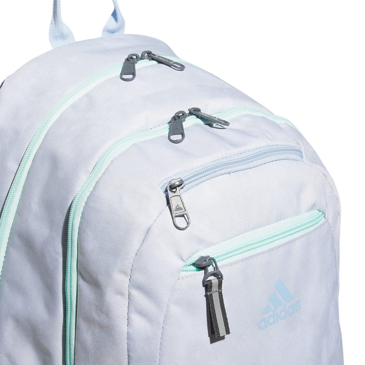 adidas Foundation 6 Backpack, Stone Wash White/Blue Dawn/Semi Flash Aqua Blue, One Size