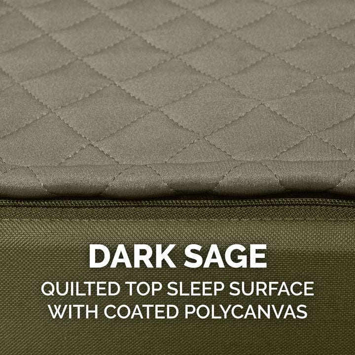 Furhaven Replacement Dog Bed Cover Water-Resistant Indoor/Outdoor Quilt Top Convertible Mattress, Washable - Dark Sage, Medium Convertible Quilt Top (Dark Sage) 30.0"L x 20.0"W x 0.3"Th Cover Only