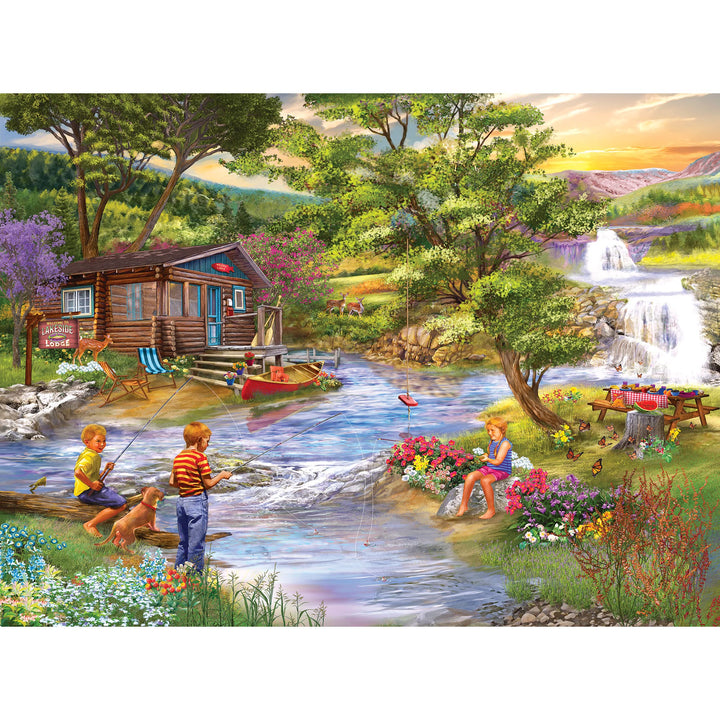 Cra-Z-Art - RoseArt - Bigelow Country 1000PC - Fishing from The Banks