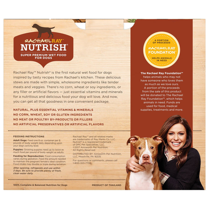 Nutrish Rachael Ray Premium Natural Wet Dog Food with Added Vitamins & Minerals, Savory Favorites Variety Pack, 8 Ounce Tub (Pack of 6)