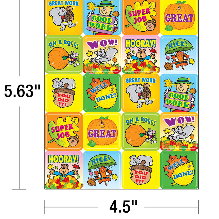 Carson Dellosa 120pc Fall Fun Motivational Stickers, Fall Stickers for Classroom Prizes, Motivation, Back to School Stickers, Inspirational Stickers, Reward Stickers, 6 Sticker Sheets