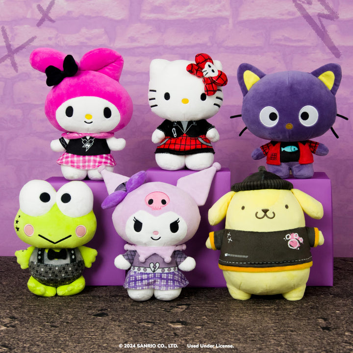 Hello Kitty and Friends Series 2, Kuromi Punks Plush - Officially Licensed Sanrio Product from Jazwares - Ages 6+