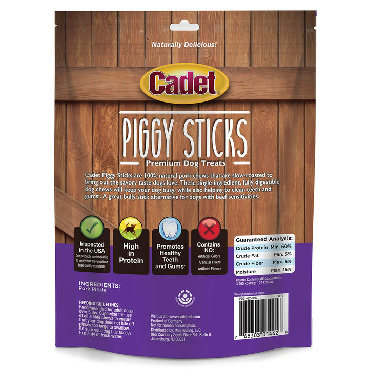 Cadet Butcher Treats Piggy Sticks for Dogs 6 oz 6 Ounce (Pack of 1)