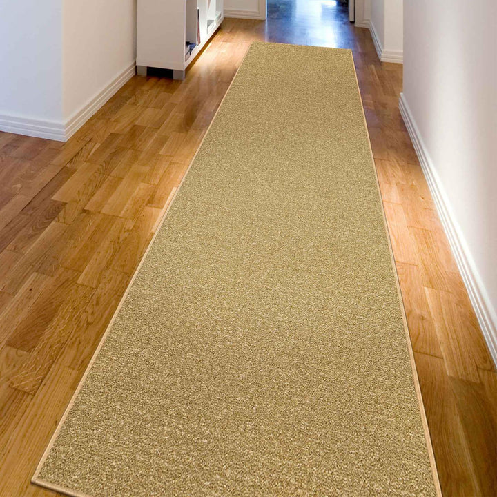 Machine Washable Modern Solid Design Non-Slip Rubberback 2x5 Traditional Runner Rug for Hallway, Kitchen, Bedroom, Entryway, 20" x 59", Beige Solid Beige Runner - 20" x 59"